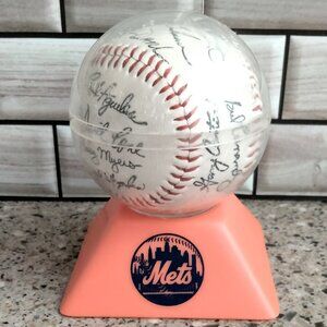 Vintage 1980's NY Mets Facsimile Signed Baseball Souvenir in Case